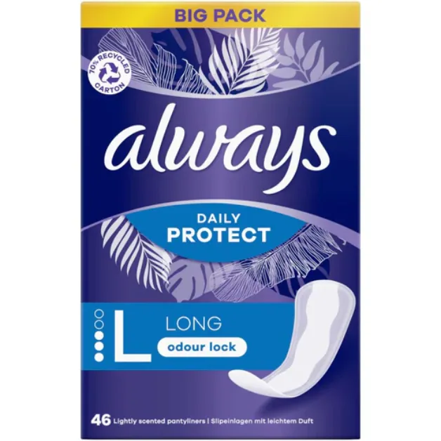 Always Dailies Liners Long Unscented 46pcs