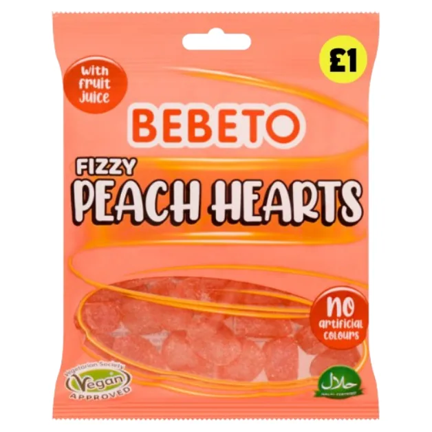 Bebeto Fizzy Peach Hearts PMP 1.00 150g