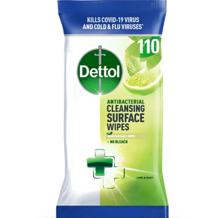 Dettol Anti-Bac Surface Cleanser Lime and Mint Wipes 110s