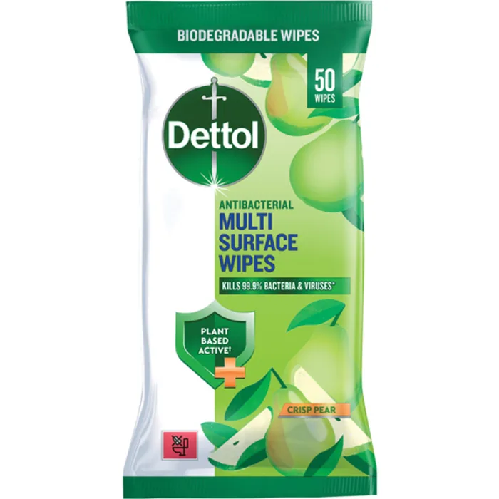 Dettol Tru Clean AB Wipes Crisp Pear 50s