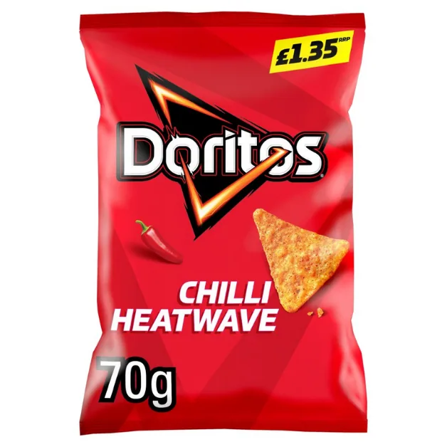 Doritos Chilli Heatwave Tortilla Chips Crisps PMP 1.35 70g