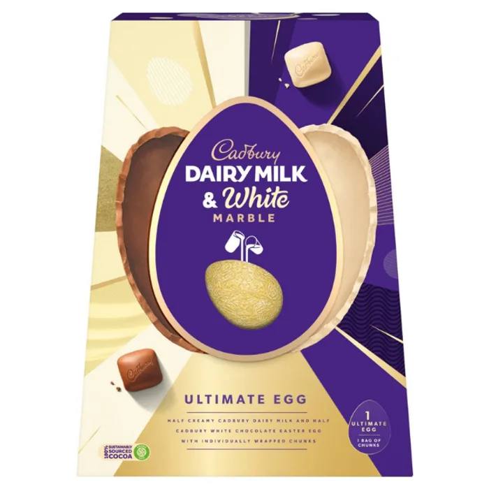 Easter Cadbury Dairy Milk & White Half & Half Ultimate Egg 360G