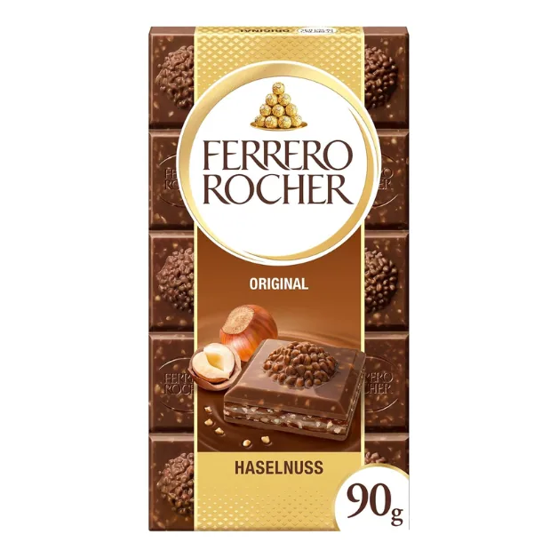 Ferrero Rocher Tablets Chocolate Hazelnut 90G