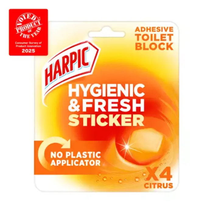 Harpic Hygienic & Fresh Sticker Toilet Block Citrus 12g