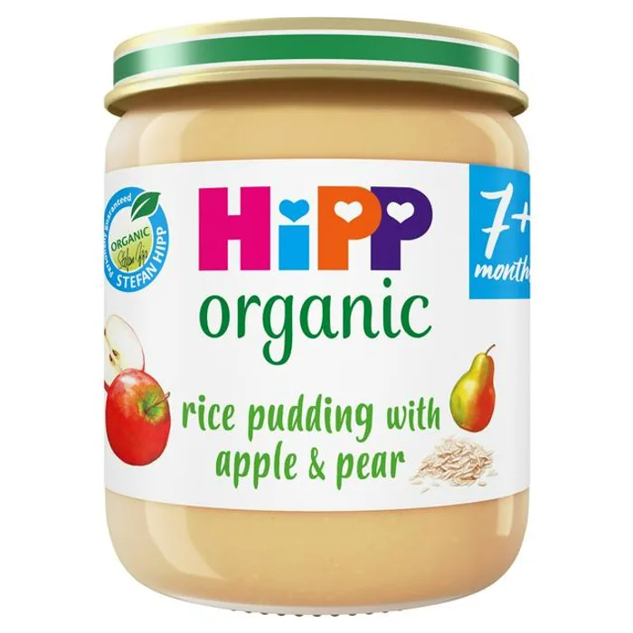 HiPP Organic Rice Pudding with Apple & Pear Baby Food Jar 7+ Months 160g- H1