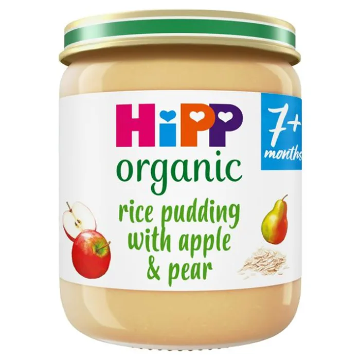 HiPP Organic Rice Pudding With Apple & Pear Baby Food Jar 7+ Months 160g- H1