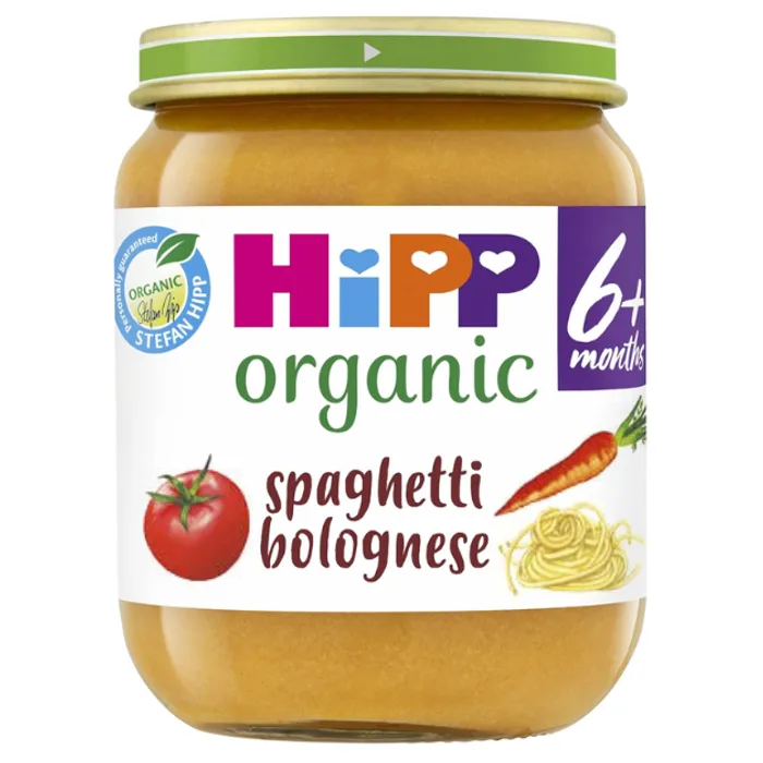 Hipp Organic Spaghetti Bolognese Baby Food Jar 6+ Months 125g, H1