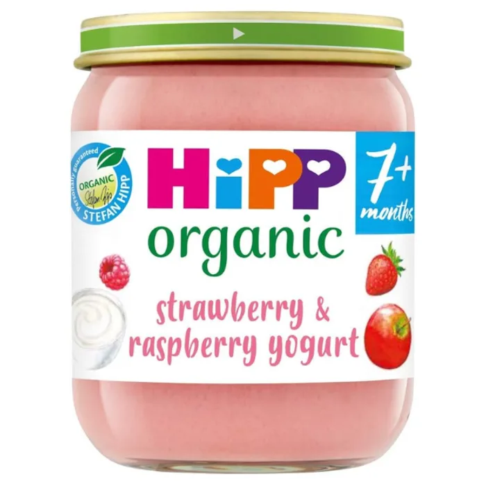 Hipp Organic Strawberry & Raspberry Yogurt Baby Food Jar 7+ Months 160g, H1