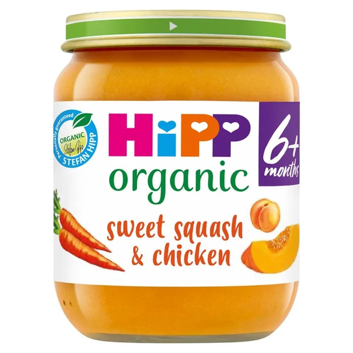 Hipp Organic Sweet Squash & Chicken Baby Food Jar 6+ Months 125g