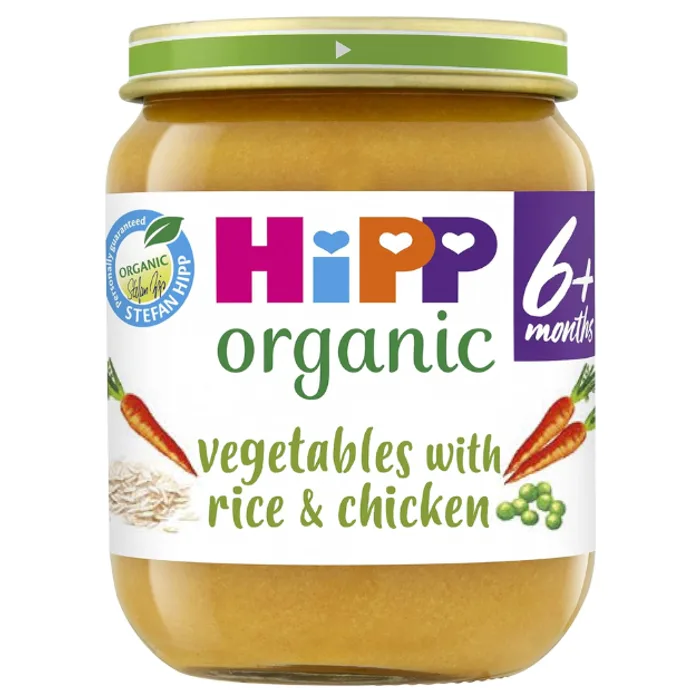Hipp Organic Vegetables With Rice And Chicken Baby Food Jar 6+ Months 125g, H1