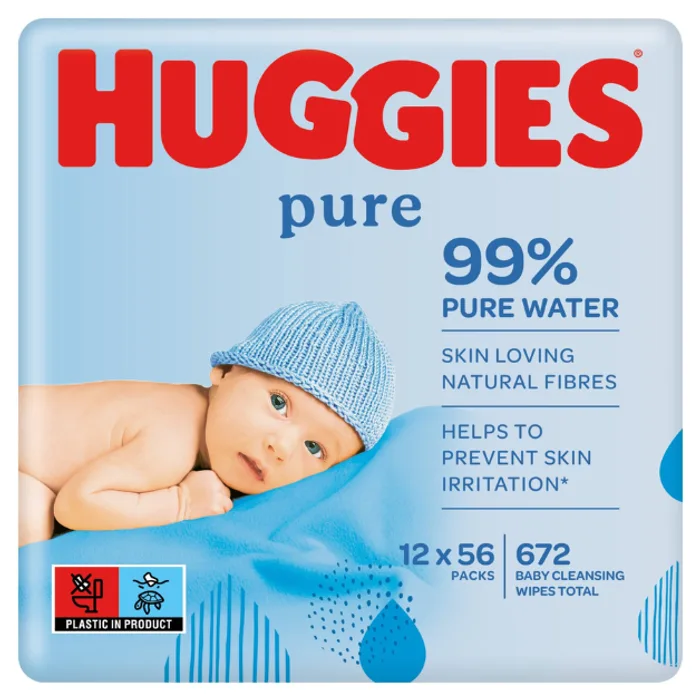 Huggies Pure Baby Wipes 56x12
