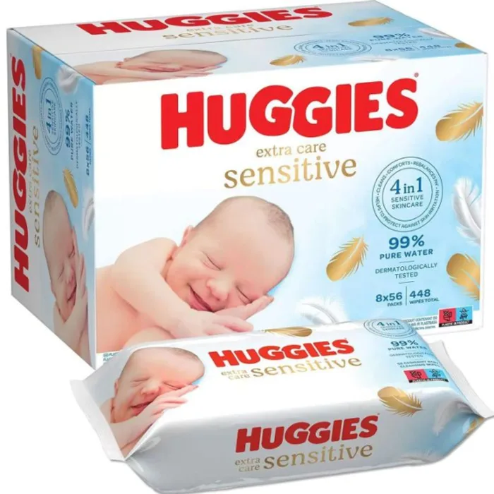 Huggies Pure Extra Sensitive Baby Wipes 56's
