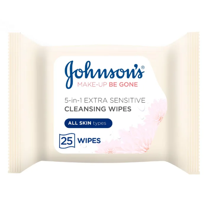 Johnsons Make Up Be Gone Extra Sensitive Wipes 25s