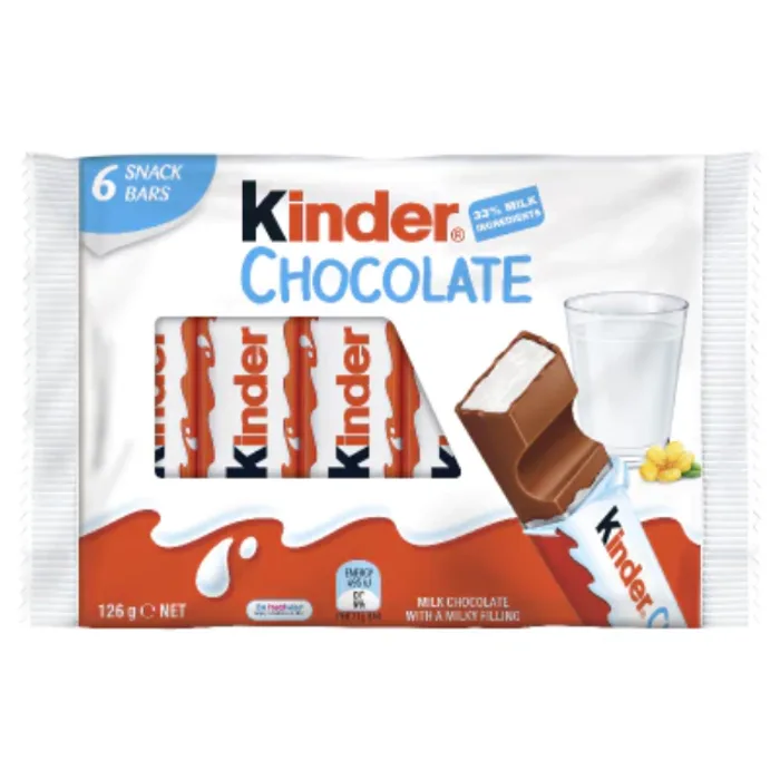 Kinder Chocolate Snack Bars 6pk 21g