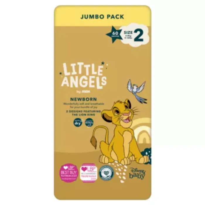 Little Angels Newborn Size 2 Nappies Jumbo Pack