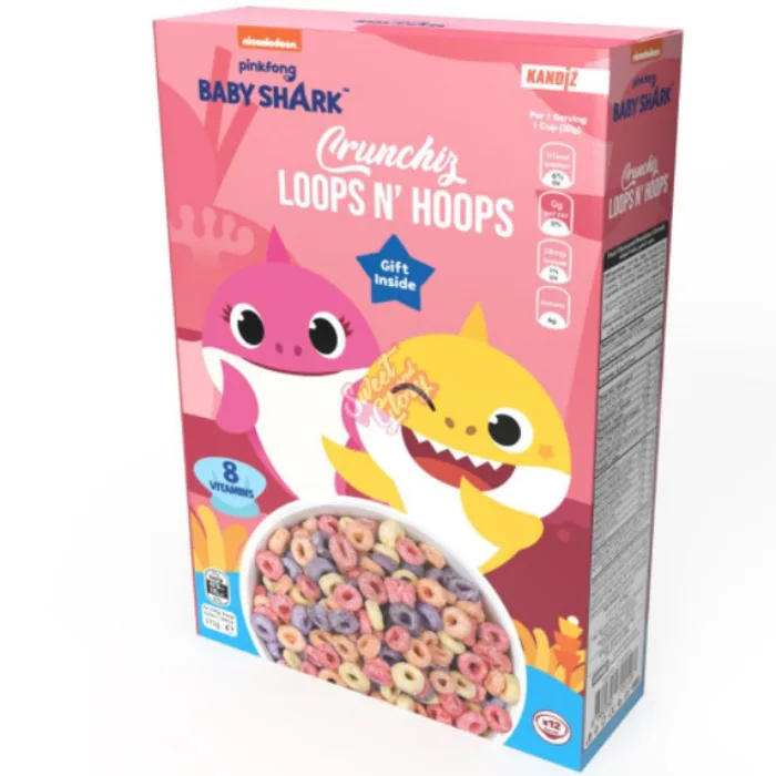 Nickelodeon Pinkfong Baby Shark Crunchiz Loops N' Hoops Pop 375g
