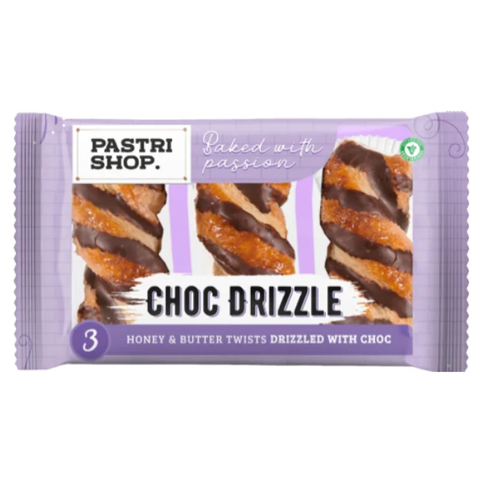 Pastri Shop, Choc Drizzle Pastries 3pk 165g
