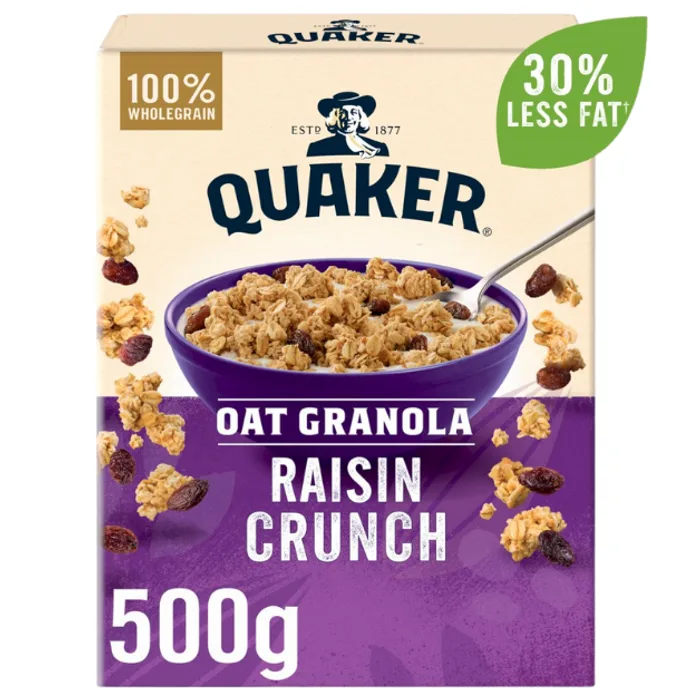 Quaker Oat Raisin Granola 500g