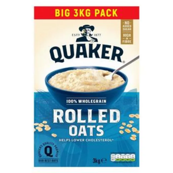 Quaker Oats 100% Wholegrain Rolled Oats 3kg