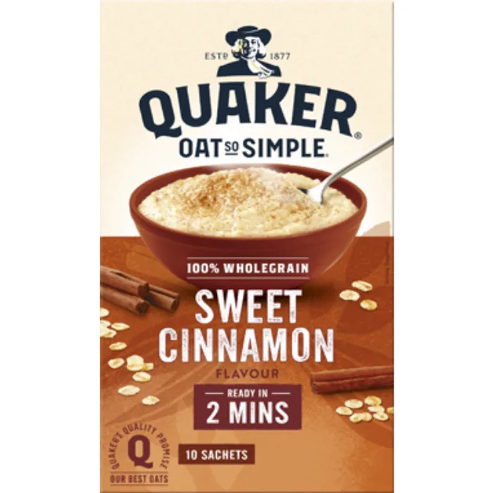 Quaker Oats Oat So Simple Sweet Cinnamon Flavour 10 Sachets 330g