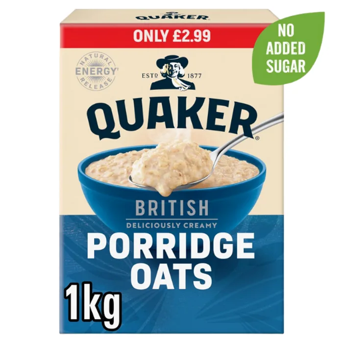 Quaker Rolled Porridge Oats PMP 2.99 1kg