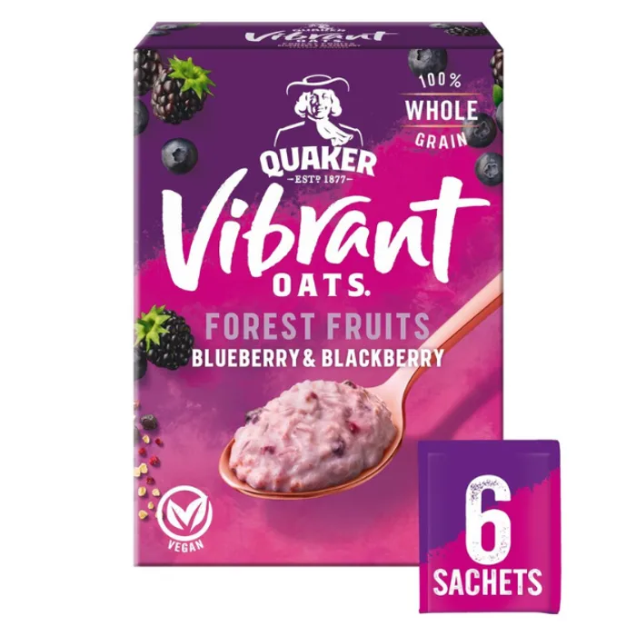 Quaker Vibrant Oats Forest Fruits 6pk 39g