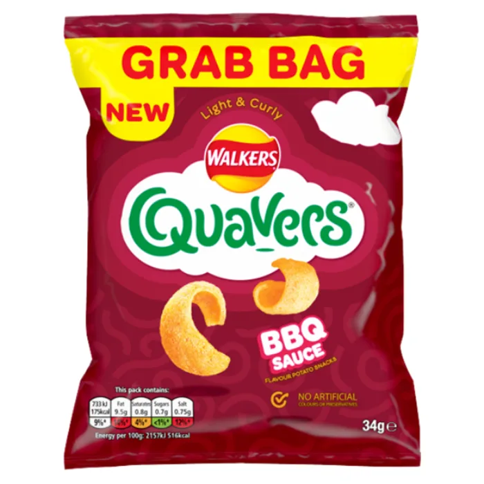 Quavers Bbq Grab Bag 34g
