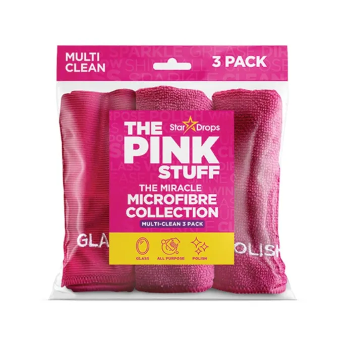 The Pink Stuff Microfibre Collection Multi-clean 3pk