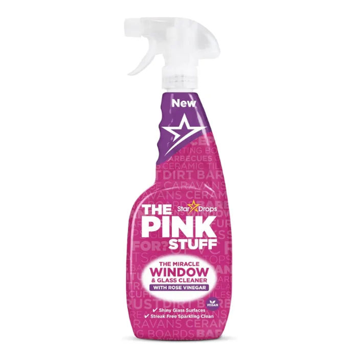 The Pink Stuff Miracle Window & Glass Cleaner Spray With Rose VineGar 750ML