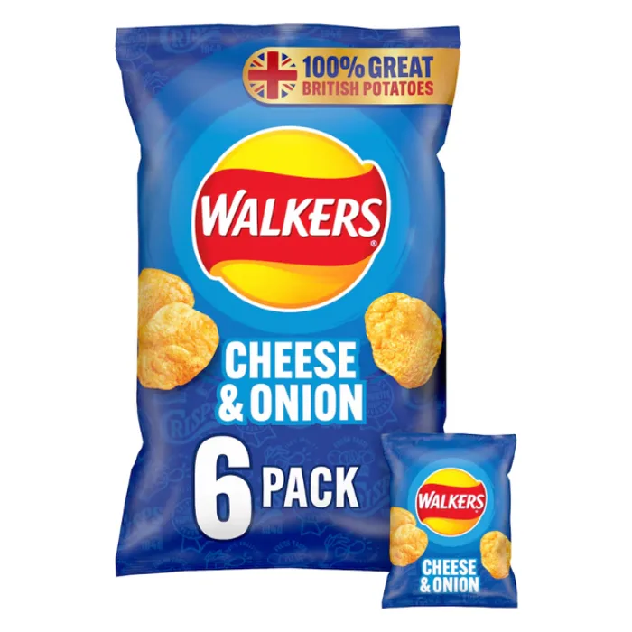 Walkers Cheese & Onion 6pk