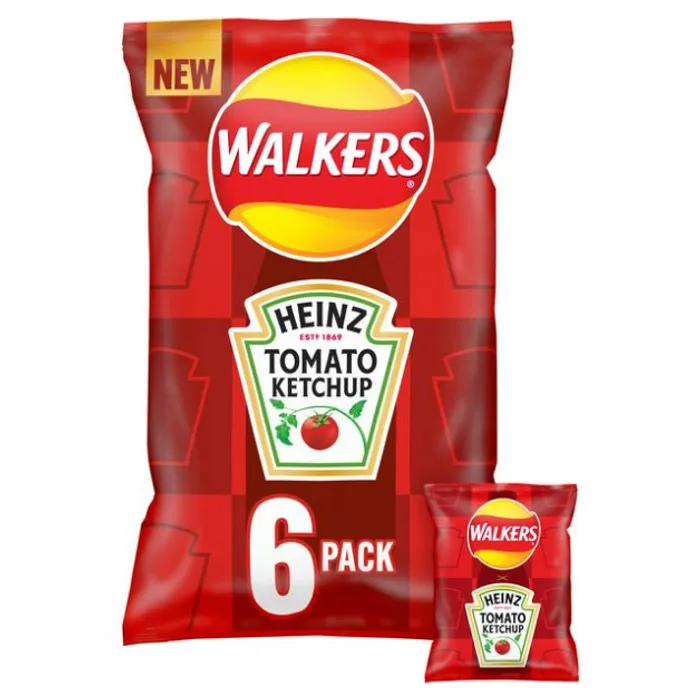 Walkers Heinz Tomato Ketchup 6pk 25g