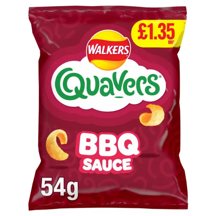 Walkers Quavers Bbq Snacks Crisps PMP 1.35 54g