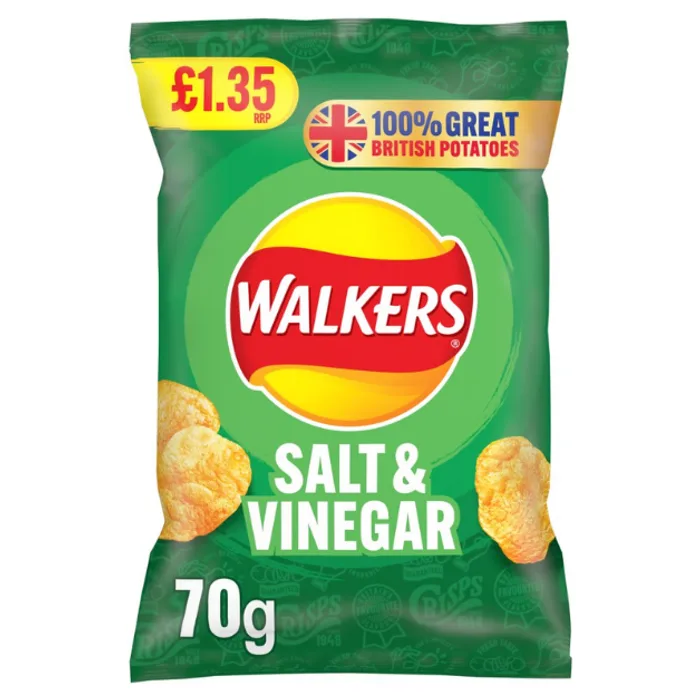 Walkers Salt & Vinegar Sharing Crisps PMP 1.35 70g