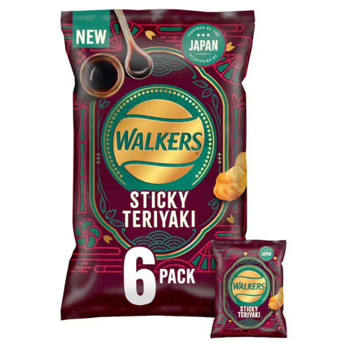 Walkers Sticky Teriyaki 6pk 25g