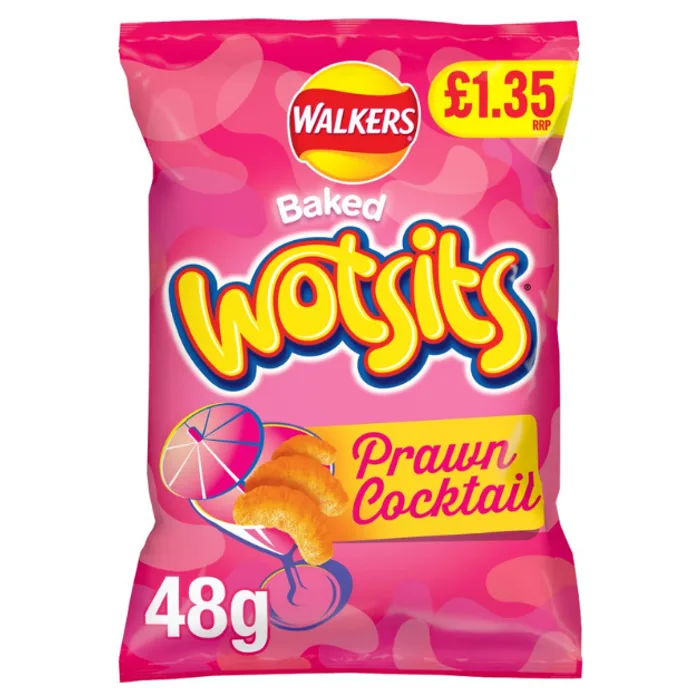 Walkers Wotsits Prawn Cocktail Crisps PMP 1.35 48g